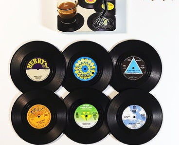 Retro CD Coasters W/ Holder