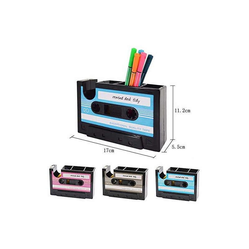 Pink Cassette Tape Dispenser pen and Pencil Holder