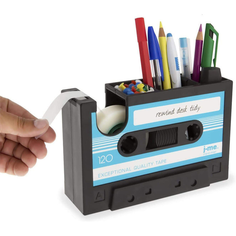 Pink Cassette Tape Dispenser pen and Pencil Holder